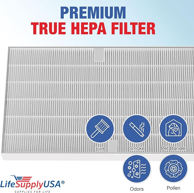 115115 5 HEPA Filter A Replacement for C535, 5300, 5300-2, 5500, 5500-2, 6300, 6300-2, P300, AM90, C909, 9800 Compatible with Winix Air Purifier Filter Replacement Plasmawave Size 21 by LifeSupplyUSA