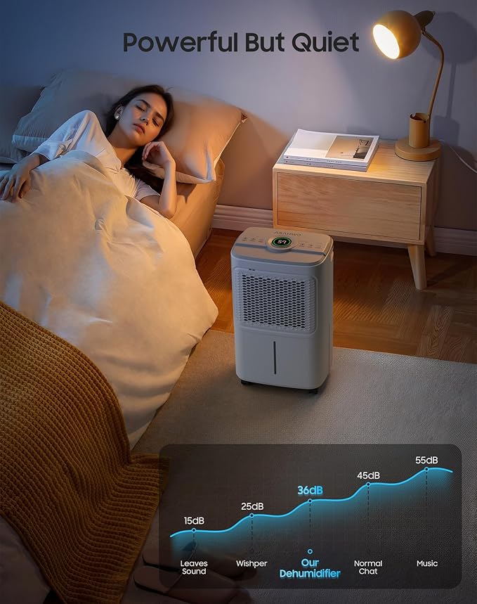 2500 Sq.Ft Dehumidifier for Basement Home, ASAHWo 34 Pints Dehumidifier with Drain Hose, Quiet Portable Dehumidifiers for Bathroom Large Room, Bedroom, Auto Defrost,Smart Humidity Control,24H Timer