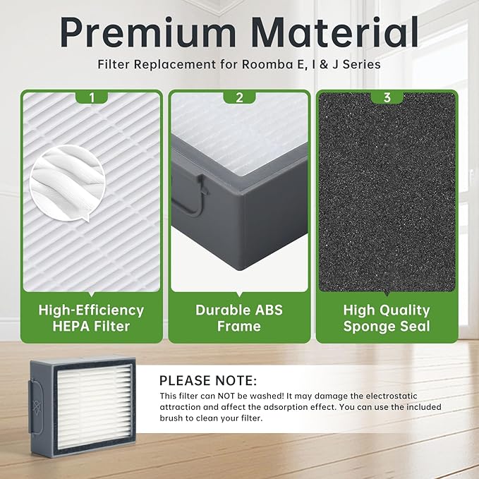 LOVECO 26-Pack Replacement Parts Compatible for iRobot Roomba E I & J Series, i7 i7+ j7 j7+ E5 E6 E7 i8 i6 i5 i4 i3 i2 i1 j8 j6 j5 and Plus Version, 4 Set Main Brush, 8 Filter, 8 Side Brush