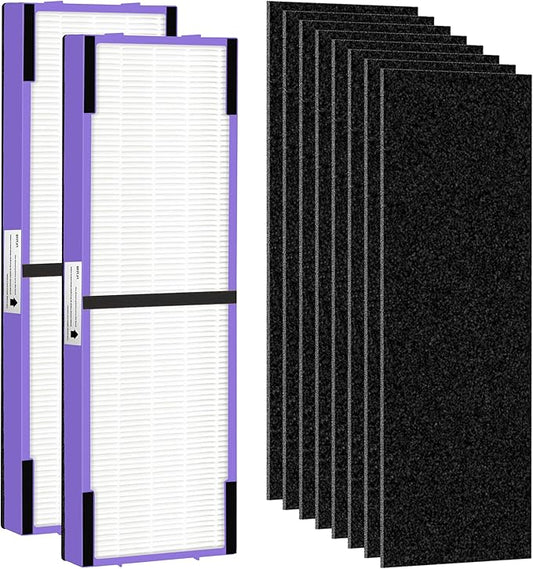 FLT4850PT HEPA Filter B Replacement for Germ Guardian Air Purifier AC4850, AC4825, AC4850PT, AC4300, AC4900, CDAP4500, 2 True HEPA Filters and 8 Pre-Filters by APPLIANCEMATES