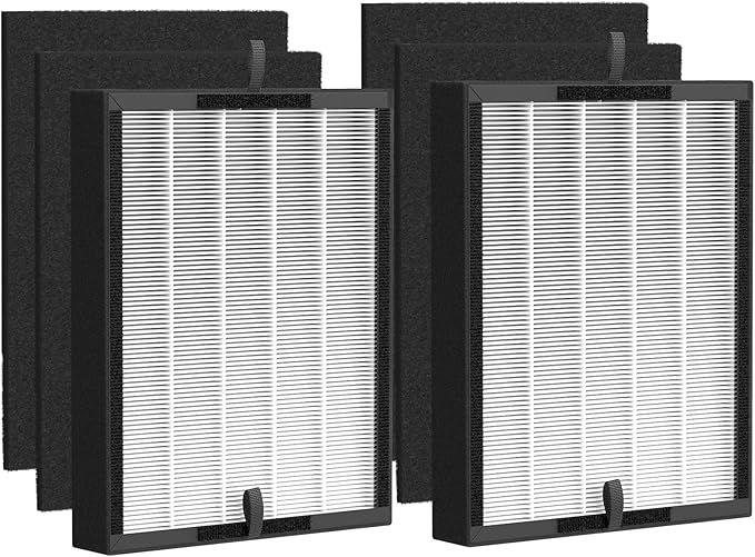 True HEPA 45i Replacement Filter, Compatible with Flex Bh400 and 45i air purifier, Compared # B4-Fresh/FL40-Silver-Carbon, 2 Pack HEPA Filter+4 Pre Filter