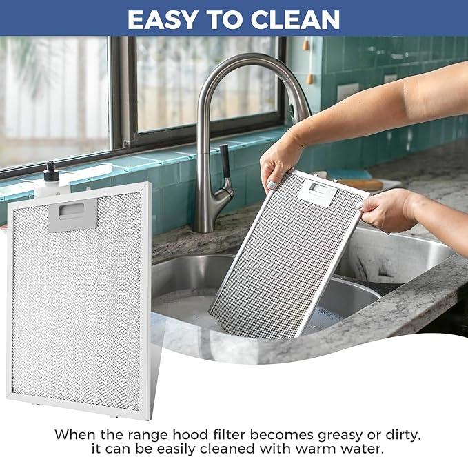 2 Pack SB08087294 Range Hood Filters, 11.75” x 9.40” Aluminum Mesh Grease Filters Replacement for Broan Nutone Ken-more Range Hood Vent