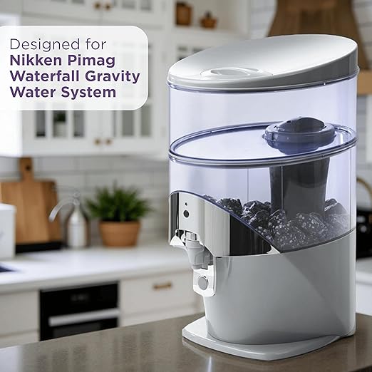 Water Filter Replacement 13845 for Nikken PiMag Countertop Waterfall Gravity Filtration System 1384 & 13681, Water Purifier Cartridge for Nikken Filter Replacement, Alkaline Drinking Dispenser, 2 Pack