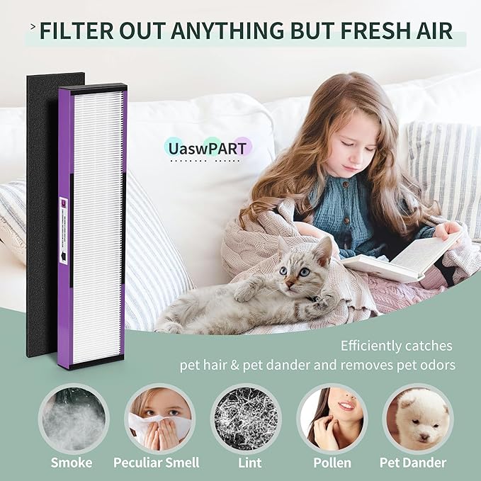 FLT5250PT Filter Compatible with Germ-Guardian Filter C for AC5000, AC5000E, AC5250PT, AC5350B, AC5350BCA, AC5350W, AC5300B, CDAP5500B, AP2800CA, 4 Main Filters & 6 Carbon Filters