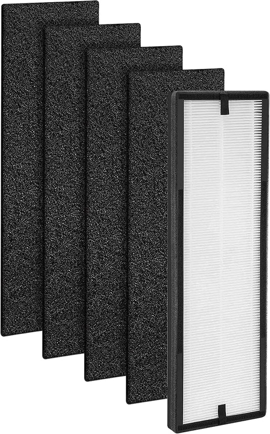 H13 Hepa & Activated Carbon Replacement Filter Set Compatible with Eureka NEA120 Air Purifier and Toshiba Air Purifier CAF-W36USW Part # NEA-F1 NEA-C1 1True Hepa & 4 Pre-Filters