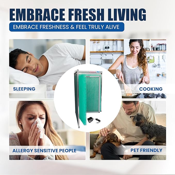 Electronic Air Filter with 1-Yr Supply of Air Purifier Pads - HVAC, Heater, Air Return, Furnace Filters for House - Air Conditioner Replacement Filters - Easy Homeowner Installed, 14x24x1