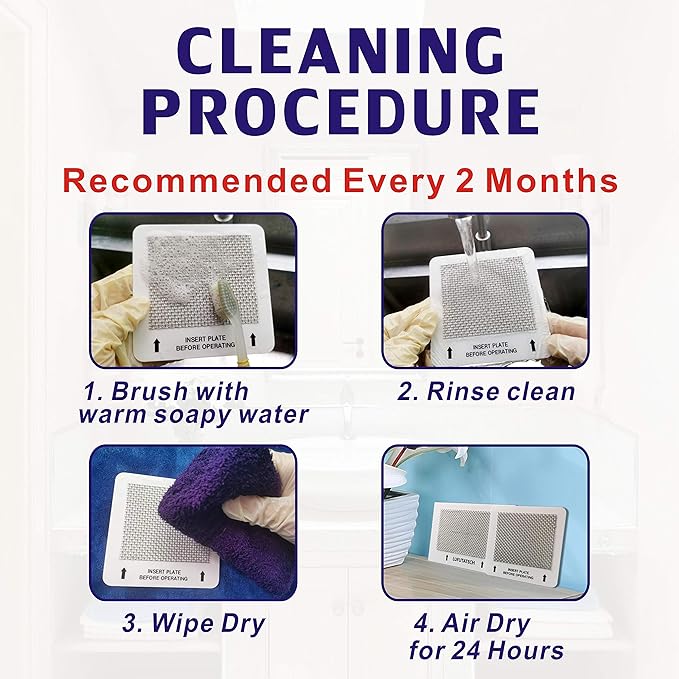 Universal Ceramic Ozone Plates for Generic Ozone Generators Washable Purification Air Purifier, 4.5" x 4.5" Inches Replacement Ozone Plates (2Pack)