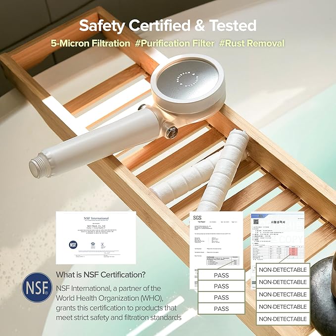 [4-Pack] Replacement Filter for BODIBEAM Shower Head, NSF Certified, Made in Korea, Good for Dry Skin and Hair
