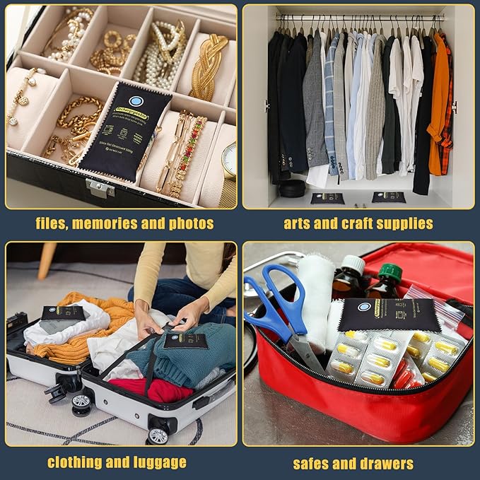 1000g Rechargeable Silica Gel Desiccant Pack of 1, Moisture Absorbers Bag, Discoloration Desiccant Dehumidifier for Dry and Storage Home Closets Gun Safe Cars, Black