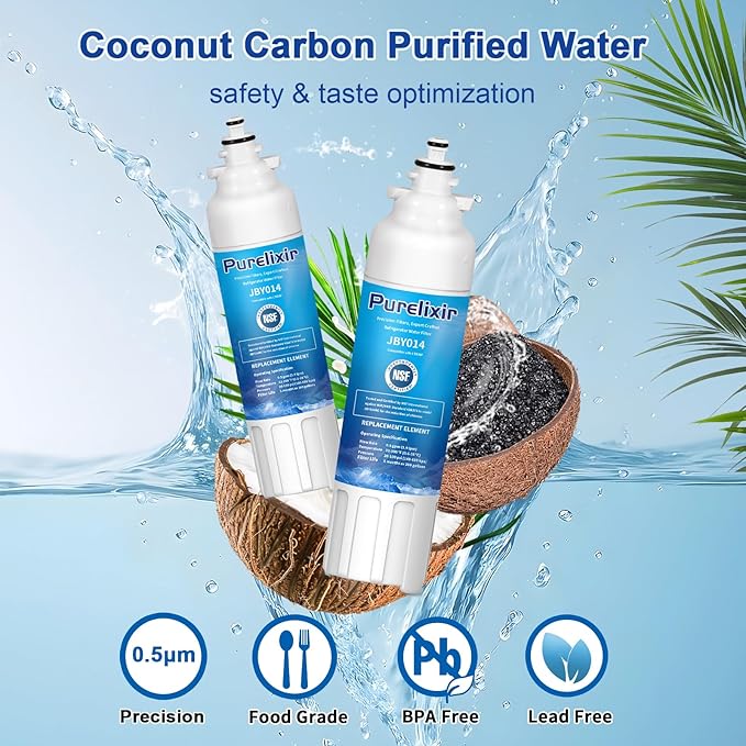 3 Pack ADQ73613401 Compatible with LG LT800P, LT800PC, ADQ736134, ADQ73613402, LSXS26326S, LSXS26366S, LMXS30776S, LSXS26366D, LMXC23746S, 46-9490, Refrigerator Water Filter Replacement