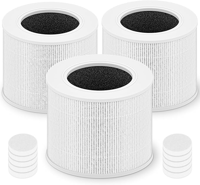 Core Mini Replacement Filter for LEVOIT Core Mini-P Air Purifier, 3-in-1 High-Efficiency H13 True HEPA Activated Carbon Filter, Replace Part # Core Mini-RF, 3 Filter & 10 Fragrance Sponge