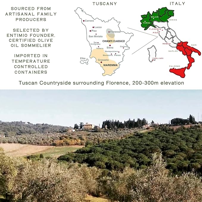 Entimio Italiano +500 mg/kg Polyphenol Rich Organic Drinking Extra Virgin Olive Oil, New 2024-2025 Harvest Italian evoo from Italy, 2025 Gold Winner, Cold Extracted, Clean Cooking and Finishing Use