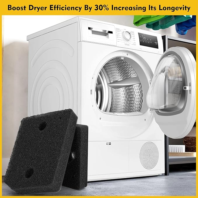 2 Pack Plinth Filter Replacement for Miele T1 Dryer 9164761, Heat Pump Tumble Dryer Foam Filter,Toe-Kick Lint Filter, Washable & Double Layer Filtration