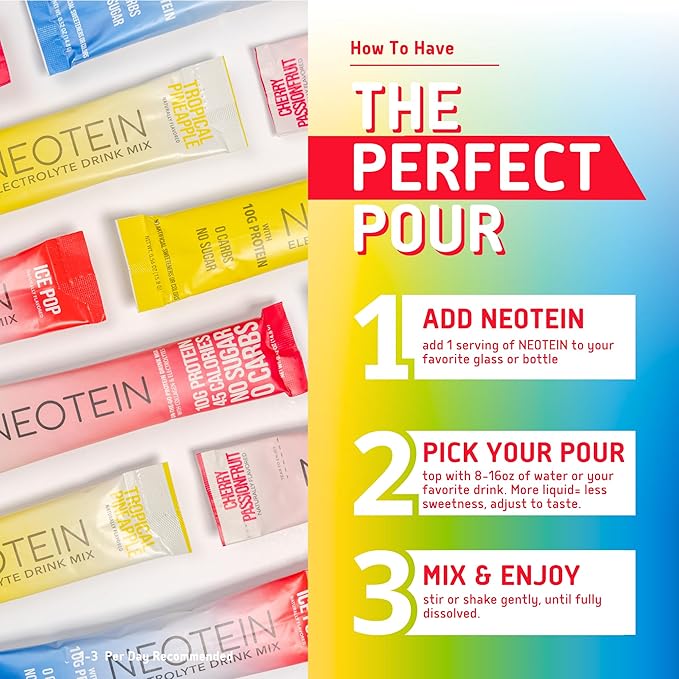 Electrolyte Powder Packets, Protein Powder with 10g Protein & Collagen - Hydration Packets - Zero Sugar, NO Fillers, NO Carbs | Variety Pack | 40 Calories | Keto & Paleo | Pack of 24