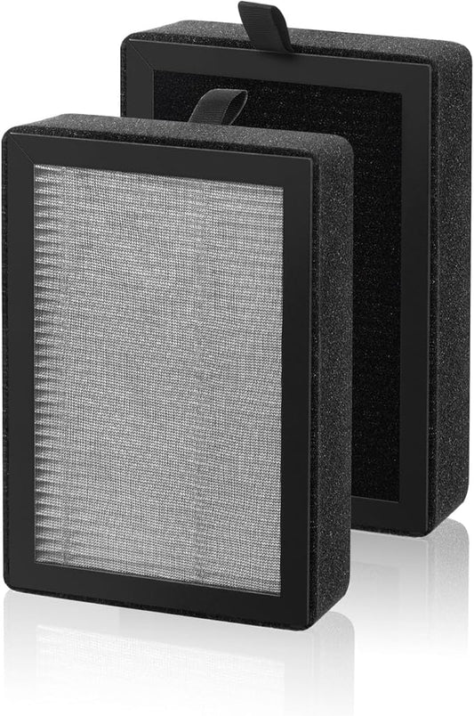 LV-H128 Replacement Filter for LEVOIT LV-H128 / PUURVSAS (HM669A) / ROVACS (RV60) Air Purifier, 3-Sets Filtration System Activated Carbon Filter Replace Part # LV-H128-RF (2 Pack)