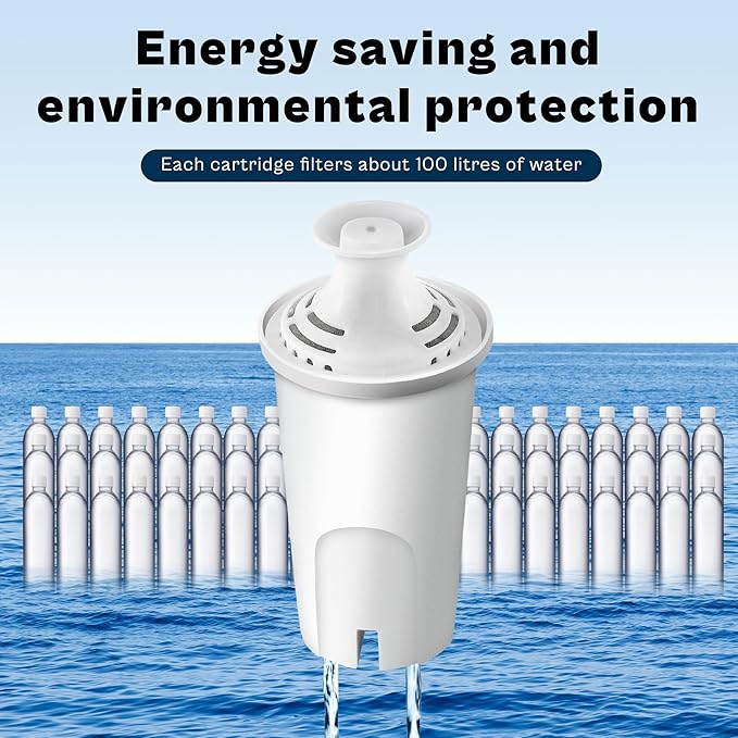 Replacement for Brita Water Filter Pitchers Dispensers, Classic 35557, Ob03, Mavea 107007- BPA-Free, Reduce Tds - 6 Filters for Pitchers- by TOMOON
