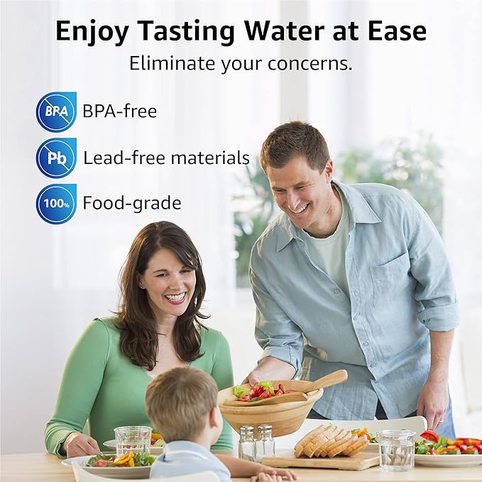 Overbest NSF Certified Pitcher Water Filter, Replacement for Brita® Pitchers and Dispensers, Brita® Classic 35557, OB03, Mavea® 107007, and More, Includes 6 Filters