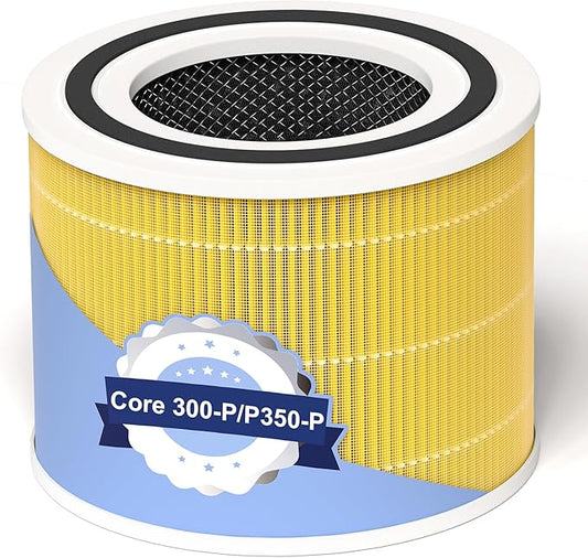 Core 300-P P350 Pet Filter for LEVOIT Core300-P Air Purifier, 3-in-1 H13 True HEPA Filter Replacement, Also for Core 300, Core 300S & Core 300-RAC, 1 Pack, Yellow
