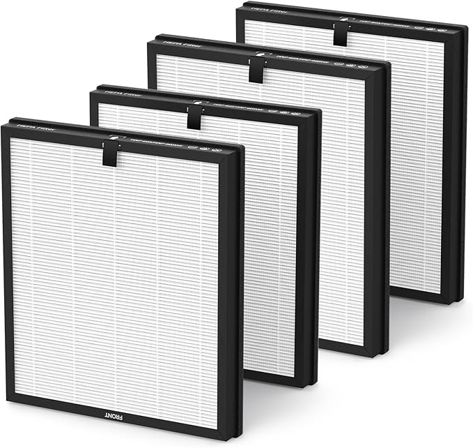 HAP603 Air Filter Replacement Compatible with ECOSELF HAP603 Air Purifier, White, 4 Pack