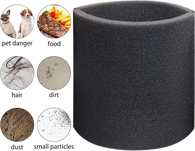 12 PCS Cartridge Filter 90304 Compatible with Shop Vac 90350 90333 5 Gallon and above，with 90585 Foam Filter, 90107 Filter，10-14 Gallon Vacuum Bags,Retaining Bands