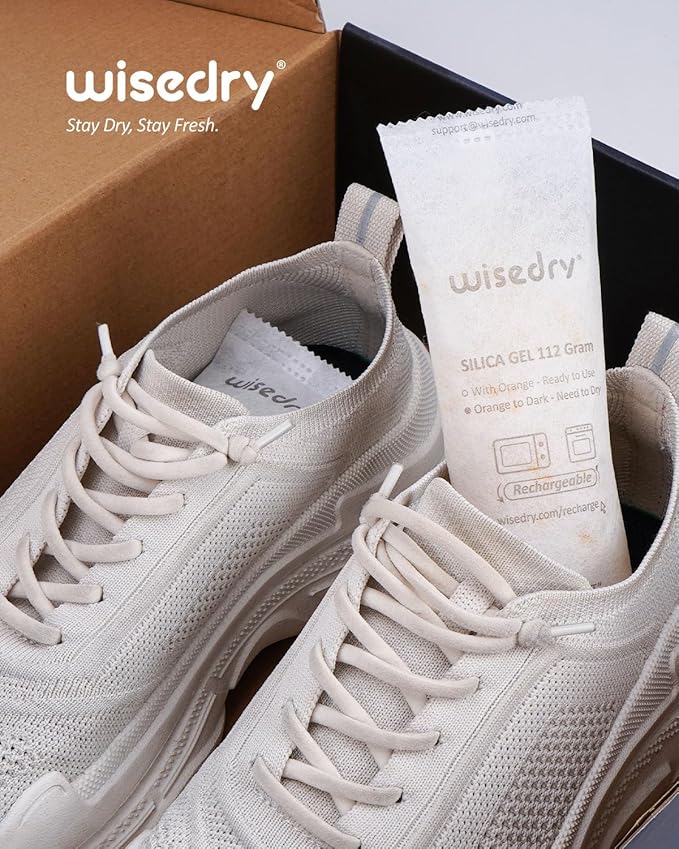 wisedry 112 Gram [4 Packs] Silica Gel Desiccant Packs for Larger Container Desiccant Bags with Orange Indicating Beads for 3D Printer Filament Gun Safe Camera Electronics Equipment Food Grade