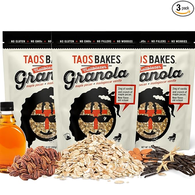 Taos Bakes - Maple Pecan & Madagascar Vanilla Granola - Crunchy Granola Breakfast Snack - Gluten Free, No GMOS, No Fillers - 10 oz (Pack of 3)