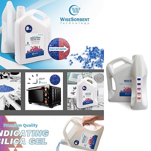 [Net Weight 24LBS] Blue Indicating Silica Gel Beads Desiccants - Rechargeable Desiccant Beads Silica Beads (Blue to Pink, 3 Packs of 8LBS)