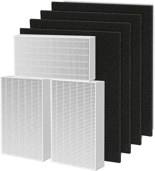 HPA300 HEPA Filter Replacement for Honeywell HPA300 Series Air Purifiers HPA300, HPA300VP, HPA304, HPA3300, Replace HRF-R3 (3 Ture HEPA R Replacement Filter + 4 Activated Carbon Pre-Filter)