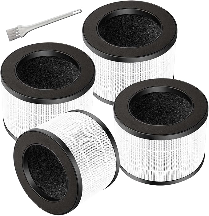 MK01 MK06 TZ-K1 True HEPA Replacement Filters Compatible with Aroeve Air Purifier Filter ToLife TZ-K1 Aroeve MK01 MK06 KN6391/HAP601 Kloudi DH-JH01 POMORON MJ001H, MJ012H EPI081/EP1081 White