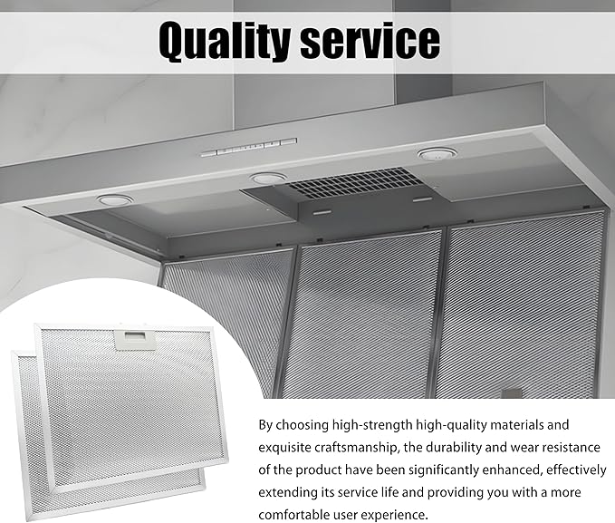 WB02X11011 Range Hood Grease Filter Compatible with GE JV636H1SS JV636H2SS JV536H1SS JV536H2SS JV535H1WW JV635H1BB JV635H2CC 14-1/2 x 11-5/8 Inches （2 Pack）