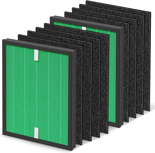 2 Sets 150 Filter Replacement for Coway Airmega 150 Air Purifier, 2 Green HEPA and 8 Active Carbon Filter, AP-1019C-FP