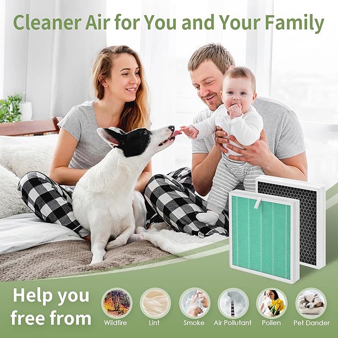 [Odor Remover]-G3 H13 HEPA Replacement Filter Compatible with AMEIFU G3 Air Puri-fier (Sferf-30) and VEWIOR A3 Air Puri-fier, G3 H13 HEPA Filter with 3-IN-1 High-Efficiency Filtration, 2-Pack
