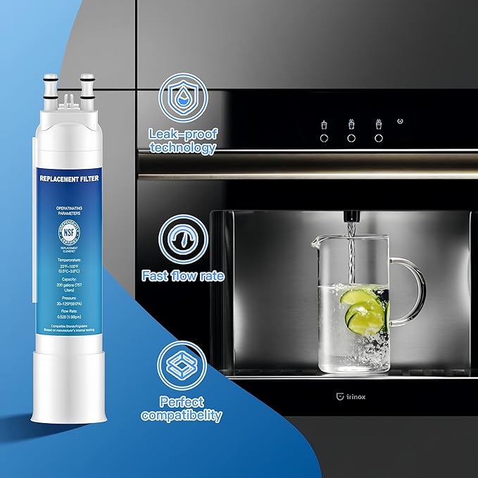 Water Filter Replacement for Frigidaire FPPWFU01 Water Filter Compatible with EPPWF01 PureAdvantage PWF-1 FPPWFU01 (1 Pack)