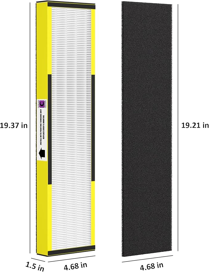 3 Pack FLT5000 True Hepa Replacement Filter C for G-Guardian Purifiers: AC5000, AC5000E, AC5250PT, AC5350B, AC5350BCA, AC5350W, AC5300B, CDAP5500B, AP2800CA, 3 True HEPA Filter and 6 Carbon Pre-Filter