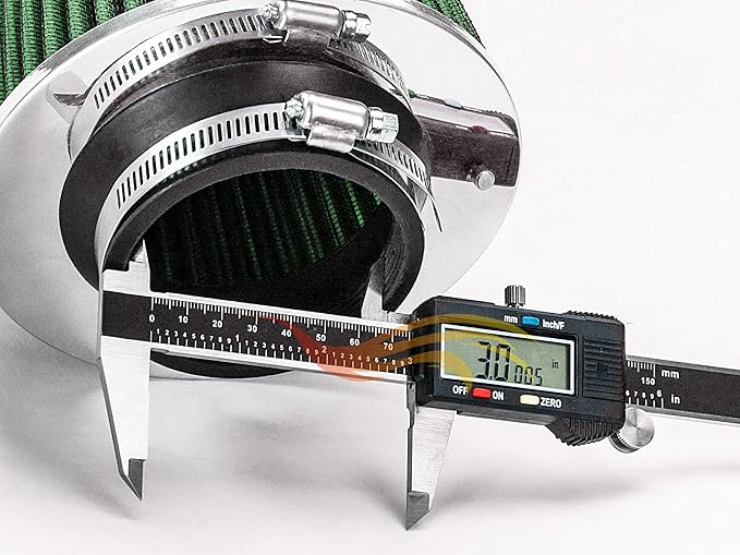 GREEN 3" 76 mm Inlet Cold Air Cone Replacement Quality Performance Washable Clamp-On Dry Air Filter