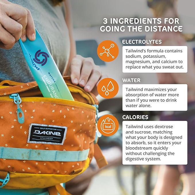 Tailwind Grab-and-Go Endurance Fuel Single Serve Assorted Flavors (Pack of 8) - Hydration Drink Mix with Electrolytes, Carbohydrates - Non-GMO, Gluten-Free, Vegan, No Soy or Dairy