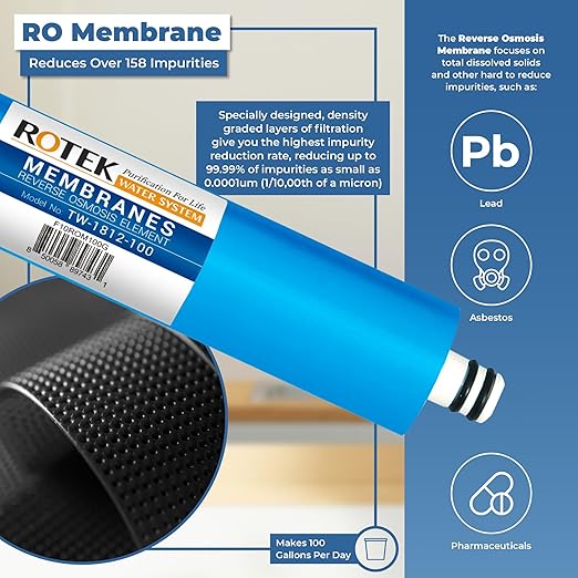 Rotek Water Systems Reverse Osmosis Water Filter Set | 3 Replacement Water Filters with No Membrane | 6 Month Supply | Under Sink RO Water Filter Kit | PP, GAC, CTO | Universal 10 Inch Size