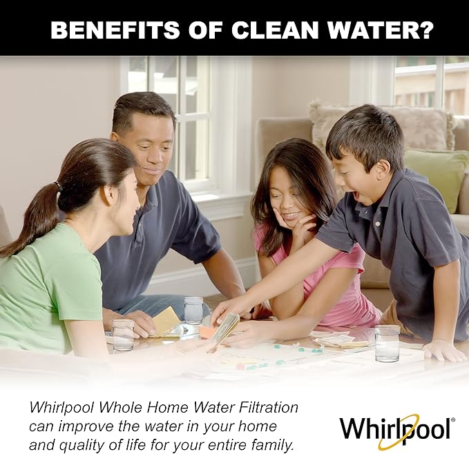 Whirlpool 5-Micron CTO Replacement Water Filter WHKF-WHWC, 10 x 2.5 inch Carbon Wrap Cartridge Reduces Chlorine Taste & Odor, NSF Certified for Whole House Sediment and Drinking Filtration System