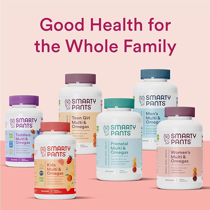 SmartyPants Adult Probiotic & Prebiotic Gummies for Digestive Health: Gut Health Supplement, Clinically Studied Prebiotic for Immune Support, Strawberry, 60 Count (30 Day Supply)