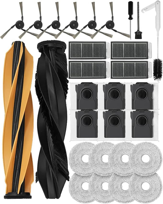 29 Pack Accessories Kit Compatible with Dreame X50 Ultra Complete/L50 Pro Ultra/L50 Ultra/X50 Master/L40s Pro Ultra/Mova V50 Ultra Complete Replacement Parts, Main Brushes Dust Bags
