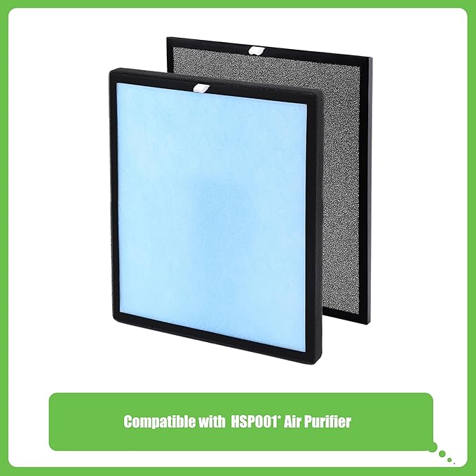 HSP001 True HEPA Filter Replacement, Compatible with HSP001 Air Purifier, 4 in 1 H13 True HEPA and Activated Carbon Pre-Filter, 3 Pack