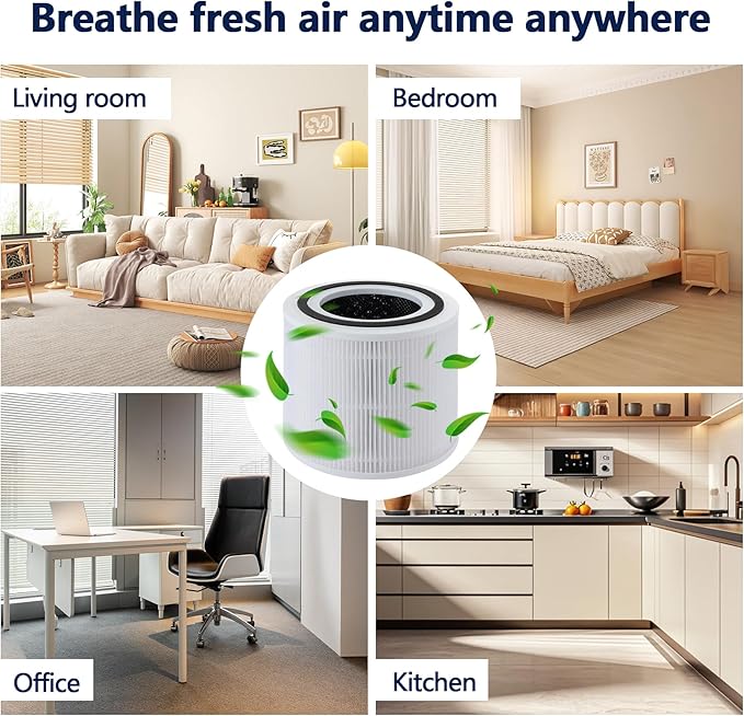 2 Pack H14 True HEPA Replacement Filter for Puro 240 Air Purifier, 3-in-1 True HEPA Replacement Filter with High Efficiency Activated Carbon Filtration