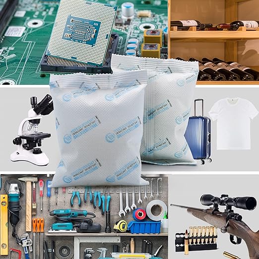 10Pcs 100 Gram Silica Gel Packets, Dessicant Packs for Storage, Pure and Safe Desiccant, Moisture Absorber Silica Gel Beads Packs for Moisture Control