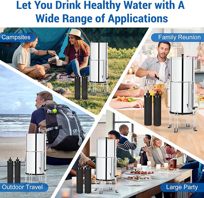 NSF/ANSI 42 Certified Black Purification Elements, for BB9-2® Water Filters Replacement, Compatible with Berkey Gravity Filtration System, Replacement for Berkey Black Filter, Pack of 2