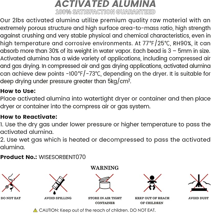 12 LBS Activated Alumina, Alumina Desiccant Great for Filament Drying, Reusable Dessicant Dehumidifiers Desiccant Moisture Absorber Prevent Wet Filament