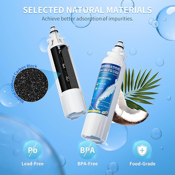 ADQ73613401 Replacement for LG LT800P, LT800PC, ADQ736134, ADQ73613402, Kenmore 9490, Kenmore 46-9490, Replacement Water Filters, Pack of 4