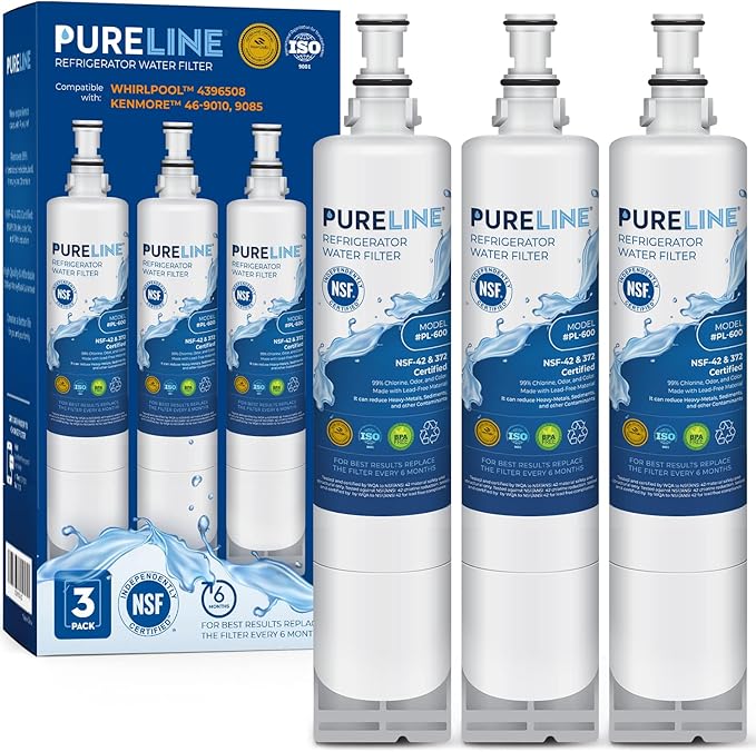 Pureline EDR5RXD1, 4396508 Replacement for Whirlpool 4396508, EDR5RXD1, EveryDrop Filter 5, Refrigerator Water Filter - Reduces Bad Taste & Odor