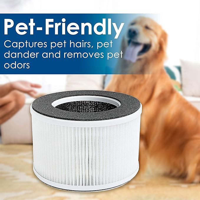 Flintar True HEPA Replacement Filter, Compatible with hOmeLabs Home 4-in-1 Compact HEPA Air Purifier HME020020N Only, AKJ050GE, 2-Pack