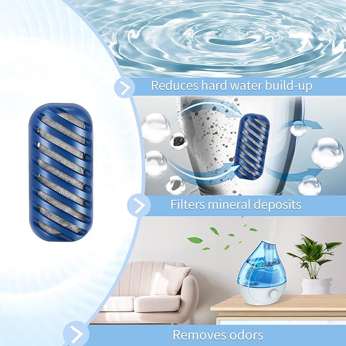 [Enhance] 20-Pack Demineralization Cartridge for Humidifier Compatible with HoMedics Total-Comfort Ultrasonic Humidifier Demineralizer Tablets Filter Replacement for Water Decalcification, Remove Odor