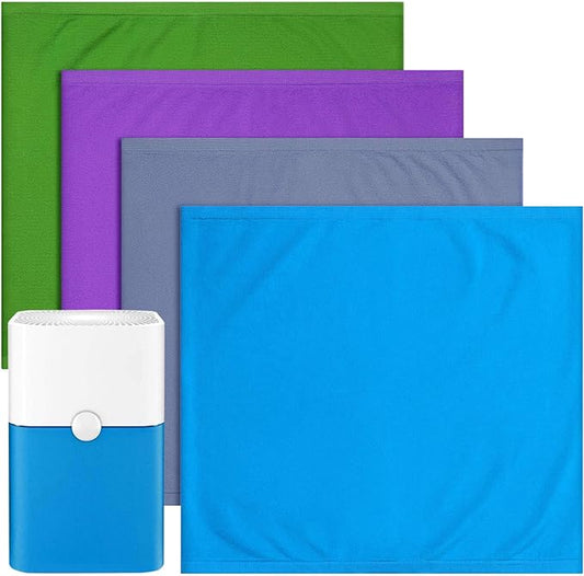 4 Pack 211+ Replacement Washable Pre-Filters for Blueair Blue Pure 211+ air purifier, Removes Pollen, Dust, Pet Dander, Color include Lunar Rock, Diva Blue, Lavender Purple, Forest green